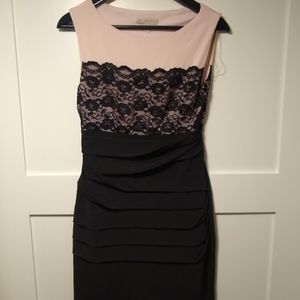 Dress Barn Blush Pink/Black Lace Dress
